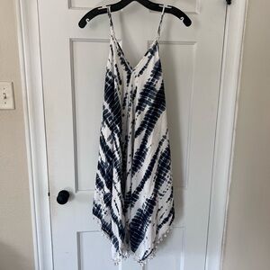 Blue and White Tie-Dye Dress